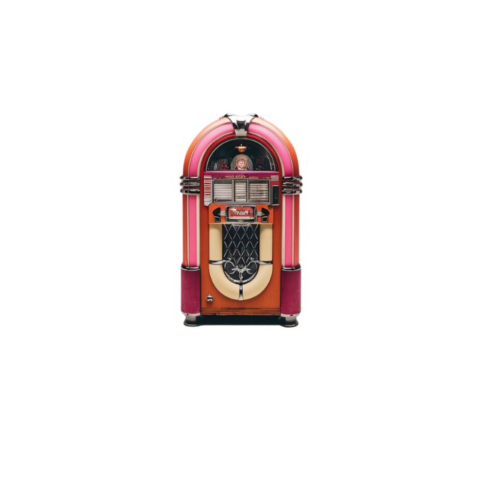 Retro Jukebox in Retro Star Template Symbolizing Vintage Music and Style