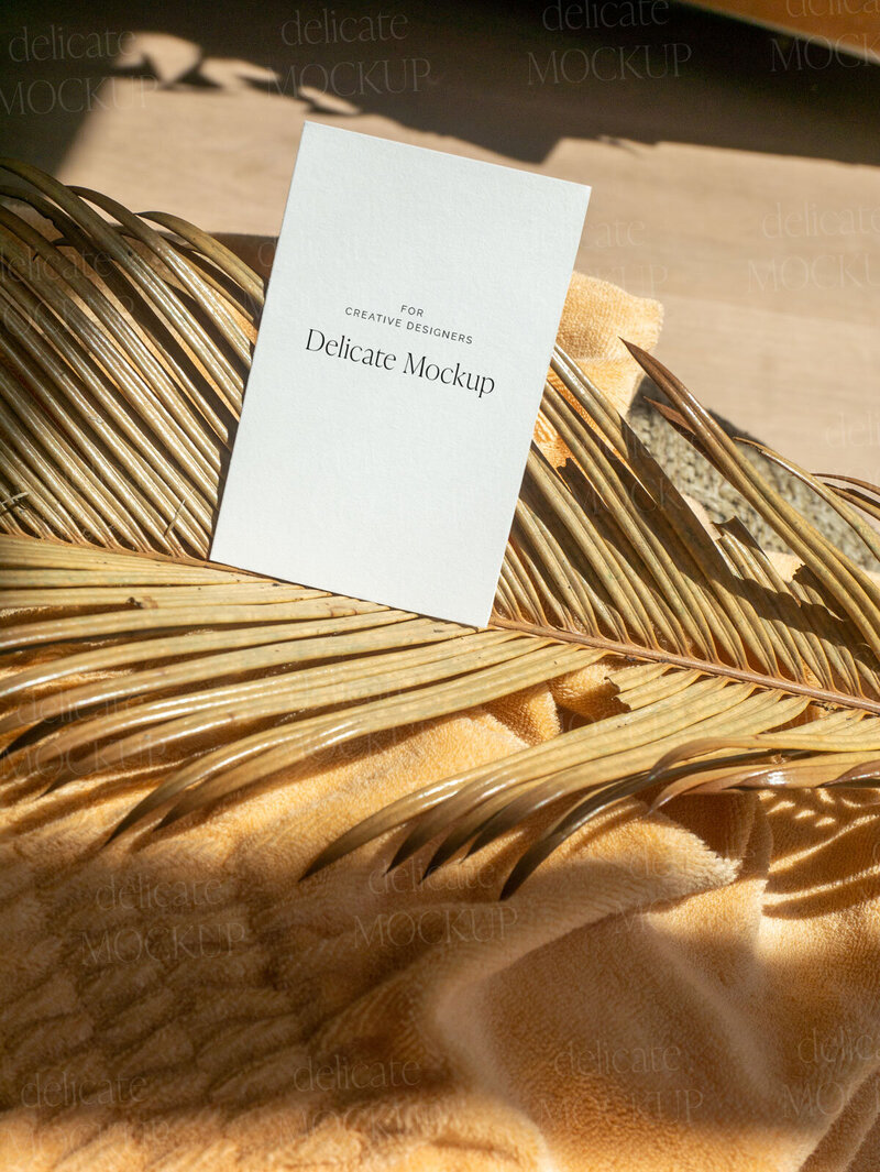 Delicate Mockup Coral Business card