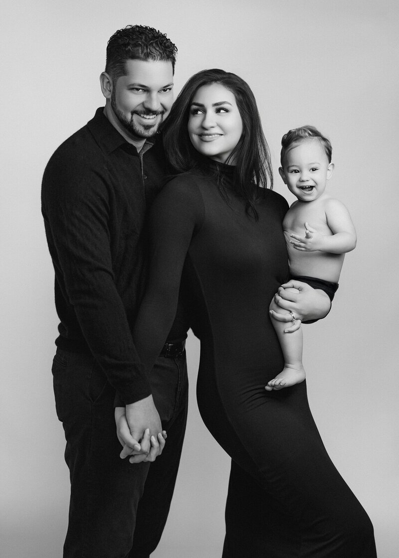 family portrait in black and white