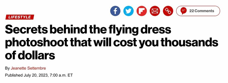 Article de presse a propos de la flying dress