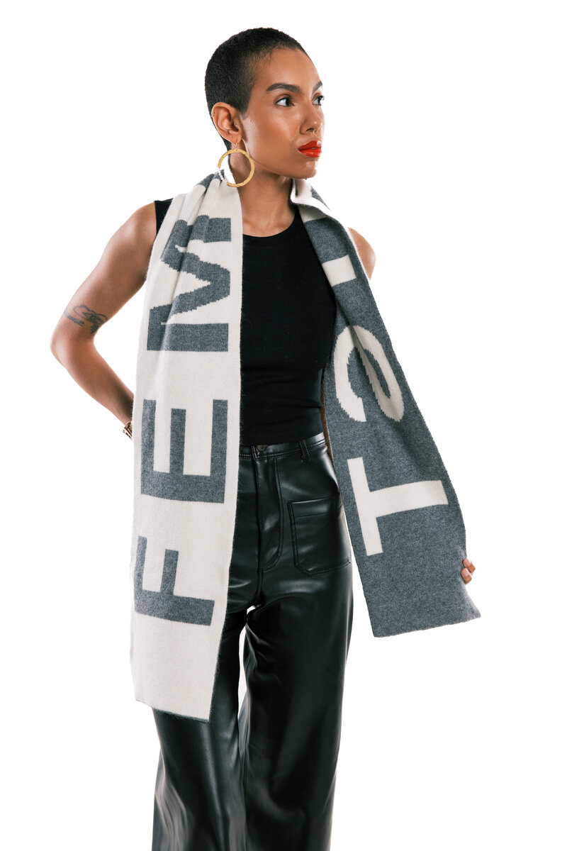 feminist scarf gray 1