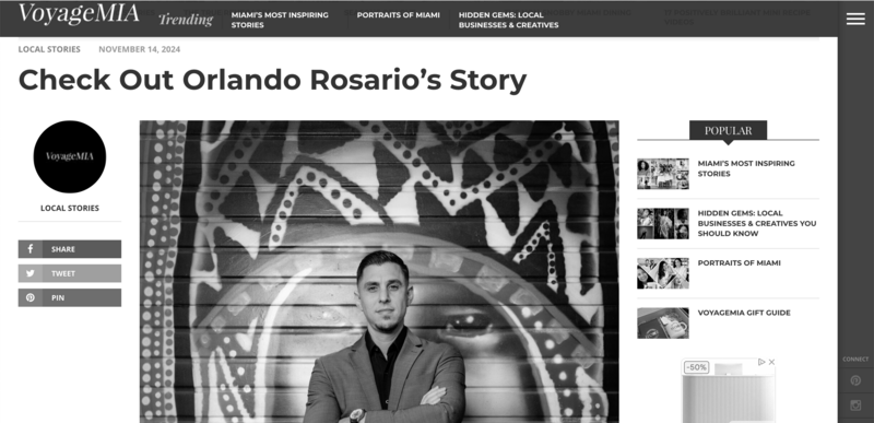 Screenshot from VoyageMIA article featuring Continuum DJs, highlighting our journey, approach to luxury events, and commitment to elevated entertainment experiences.