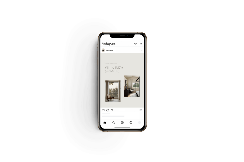 Neutrale Instagram templates interieur designer