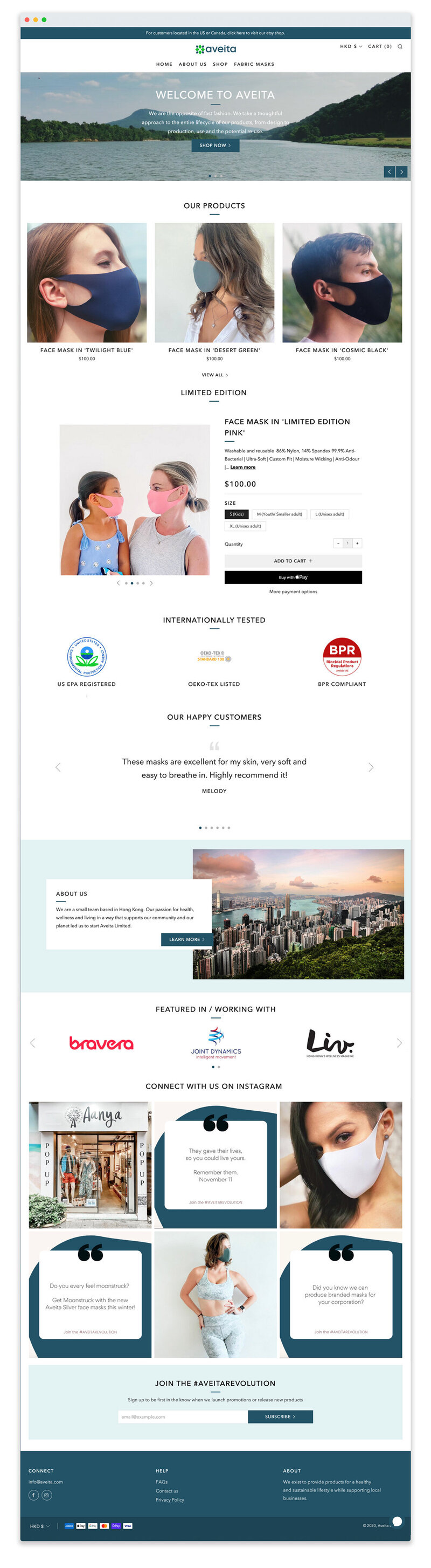 Hong Kong Web Design Service for E-Commerce Brand in Health and Wellness Industry, Aveita Limited by Website Designer Kyra Janelle.