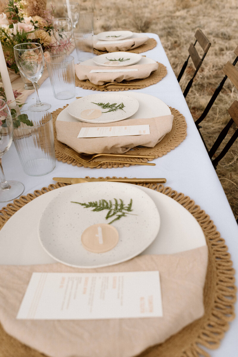 boho neutral flat lays in the desert