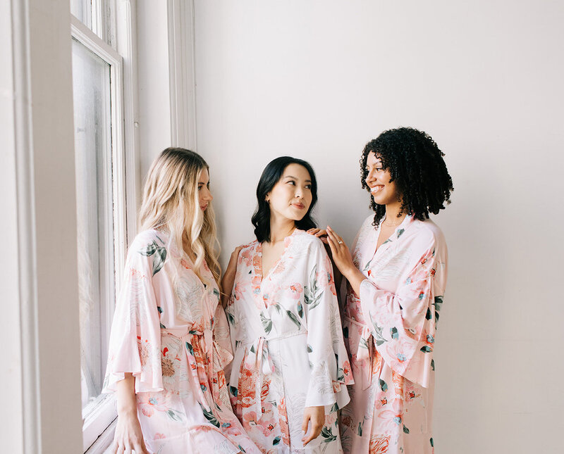 three women smiling