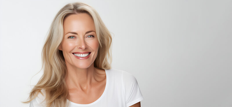 Older healthy woman smiling