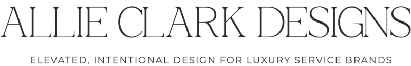 Allie Clark Designs full primary logo — elegant wordmark showcasing the brand’s refined, editorial style for luxury branding and web design.