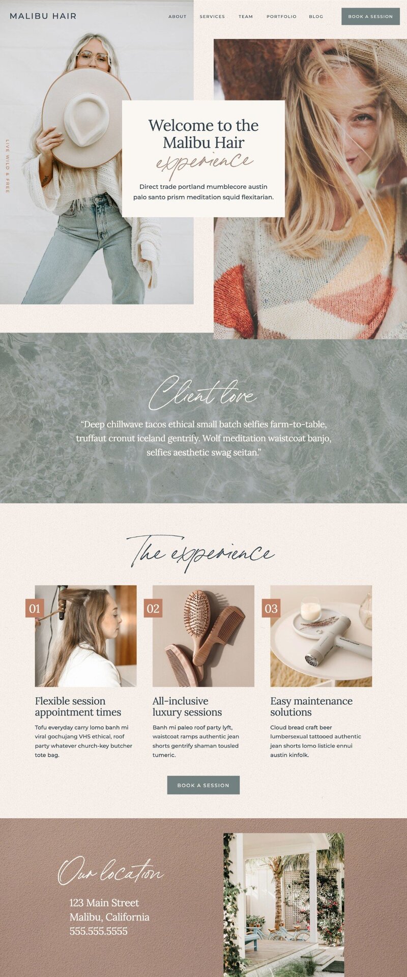 ShowIt Website Template for Hair Stylists and Salons - Malibu - About Page