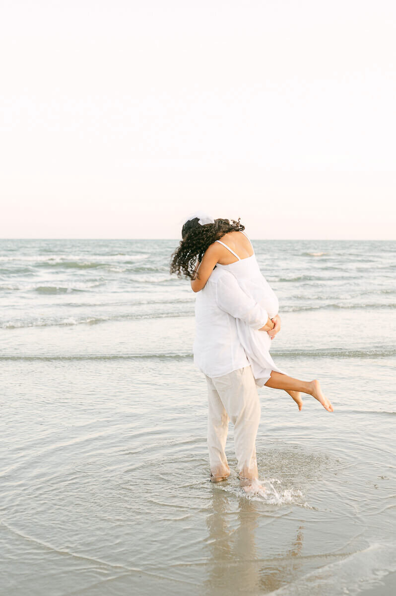 Couple on the beach in Galveston