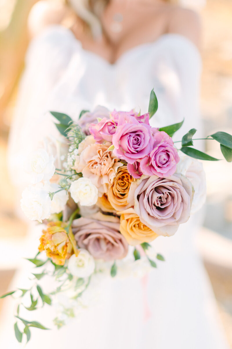 colorful floral bouquet for springs wedding at Venueten in Bermuda Dunes, CA