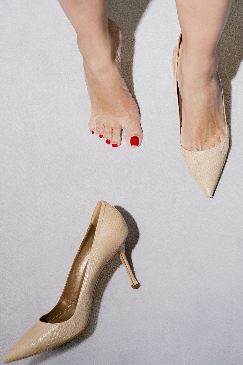 Vintage bridal shoes styled for New York editorial photoshoot with Julbox and Sara Nicole Vintage.