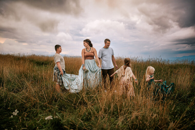 family in field in central pa