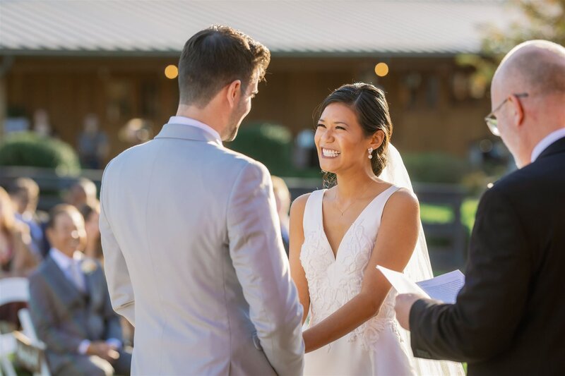 couple walking out from their ceremony at the Jefferson Hotel in Richmond
