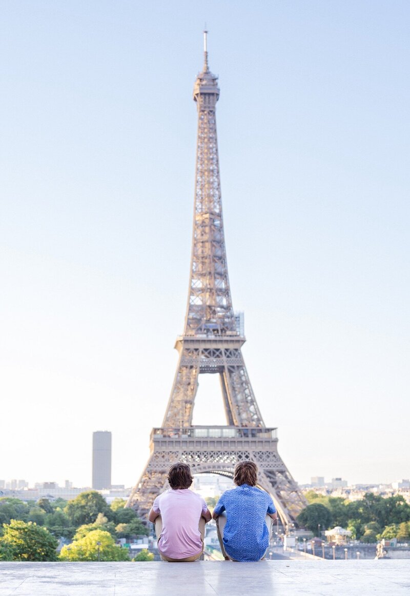 Family enjoying Paris luxury vacation