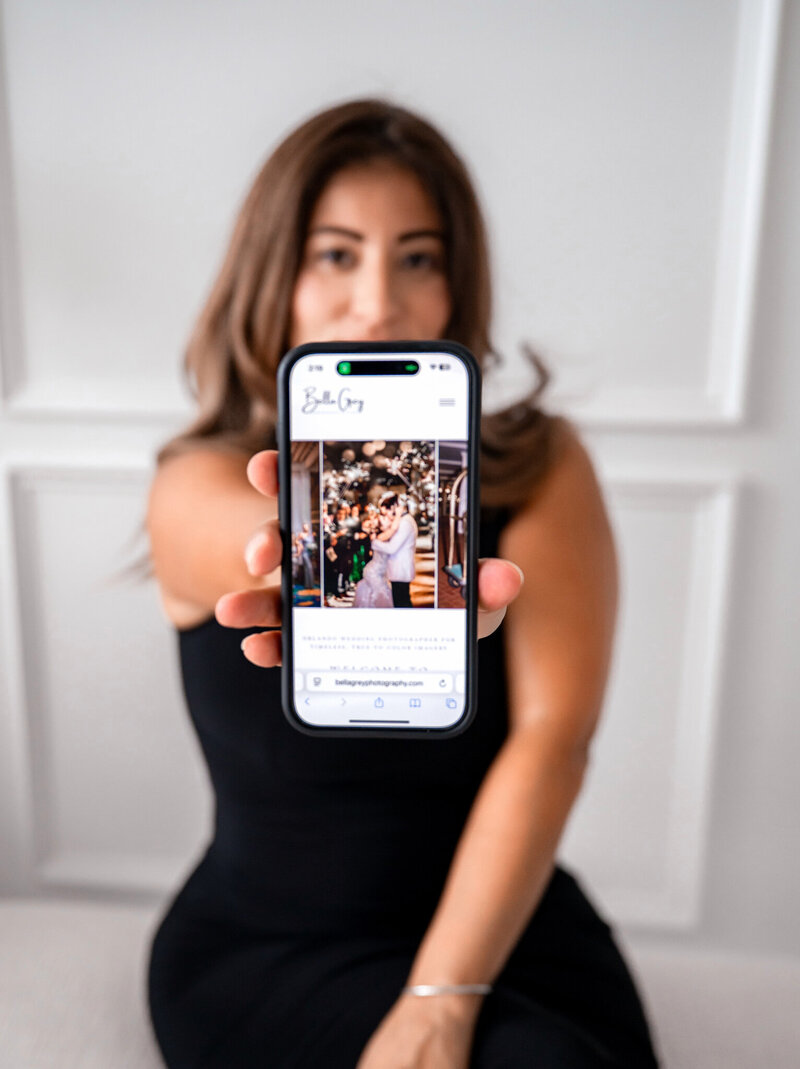 orlando bella grey wedding photographer website on a cell
