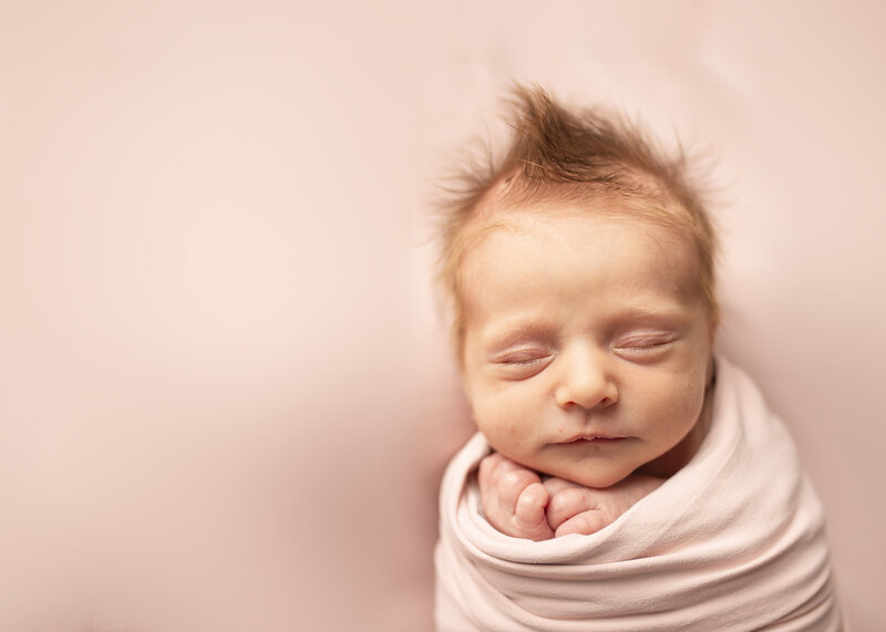 baby smile, newborn photography in pink, sweet sleep Syracuse NY photographer