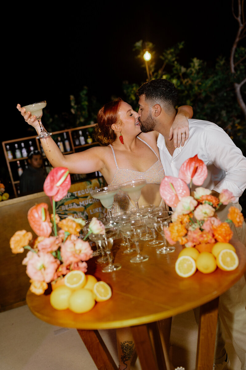 wedding photographer Secrets Playa Blanca Beach Wedding Colorful Wedding