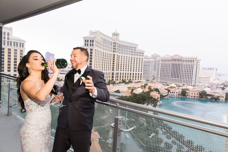 Yvonne and Caleb's elopement at Cosmopolitan in Las Vegas photographed by Las Vegas photographer Ashley LaPrade.