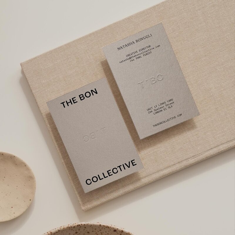 Brand collateral design for The Bon Collective