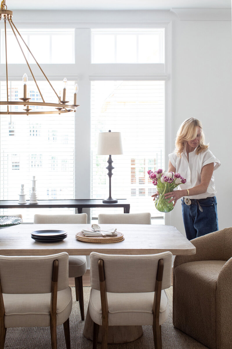 Brookhaven Interior Designer Andi Morse of Morse Design styles a table