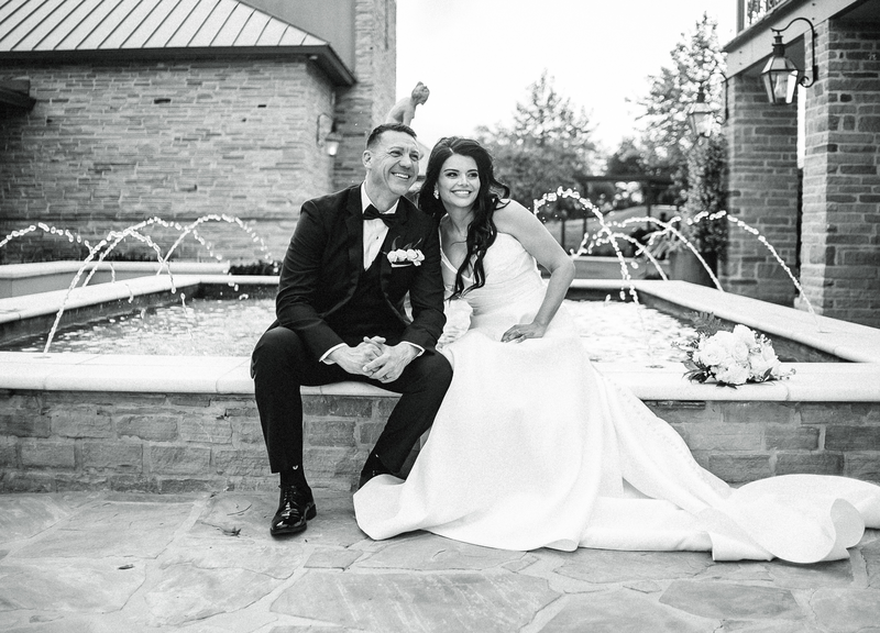 Bride and Groom at The Red Berry Estate Wedding Venue Fountain