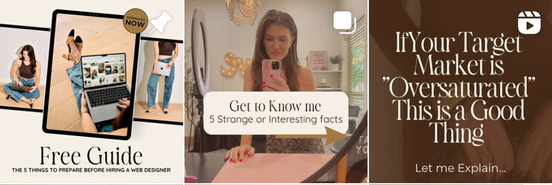 instagram banner of three photos