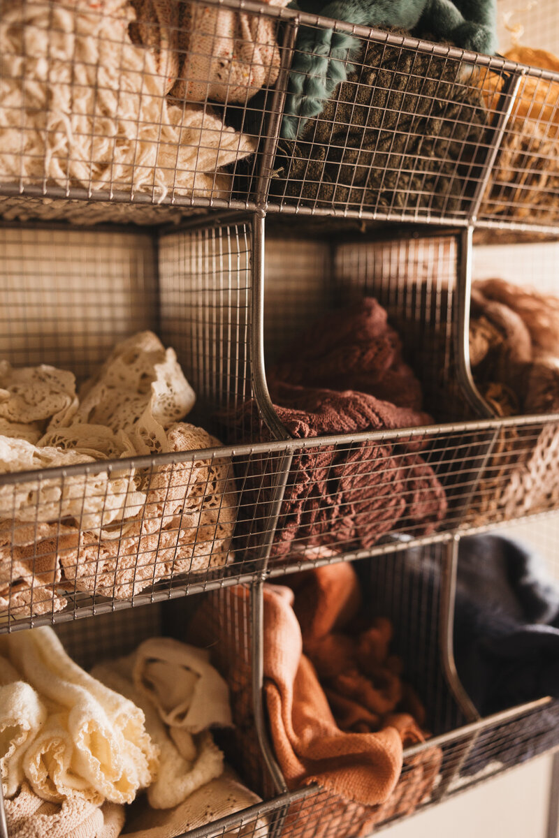 prop room at newborn photography studio in phoenix