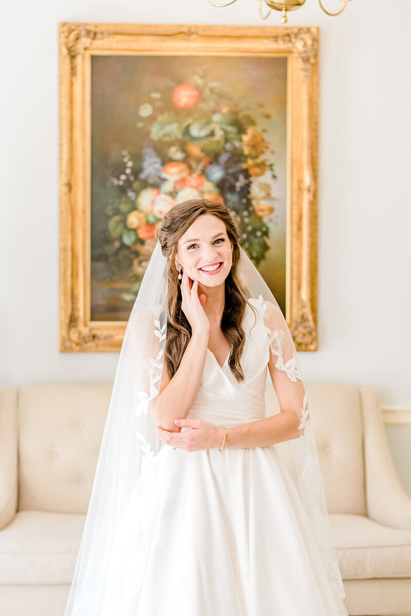 picture of a bride in a church in Florence taken by Tuscaloosa Wedding Photographer Emily McIntyre Photography