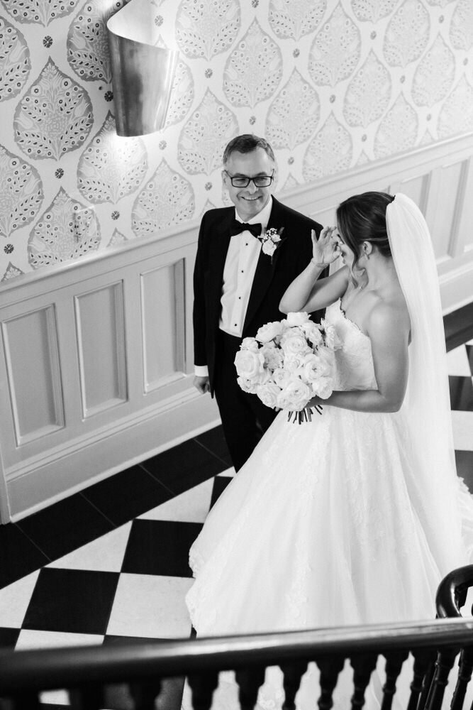 Bride wipes her tear before wedding ceremony