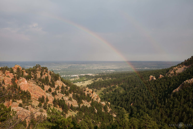 Double Rainbow at a Sunrise Amphitheater Wedding in Boulder Colorado