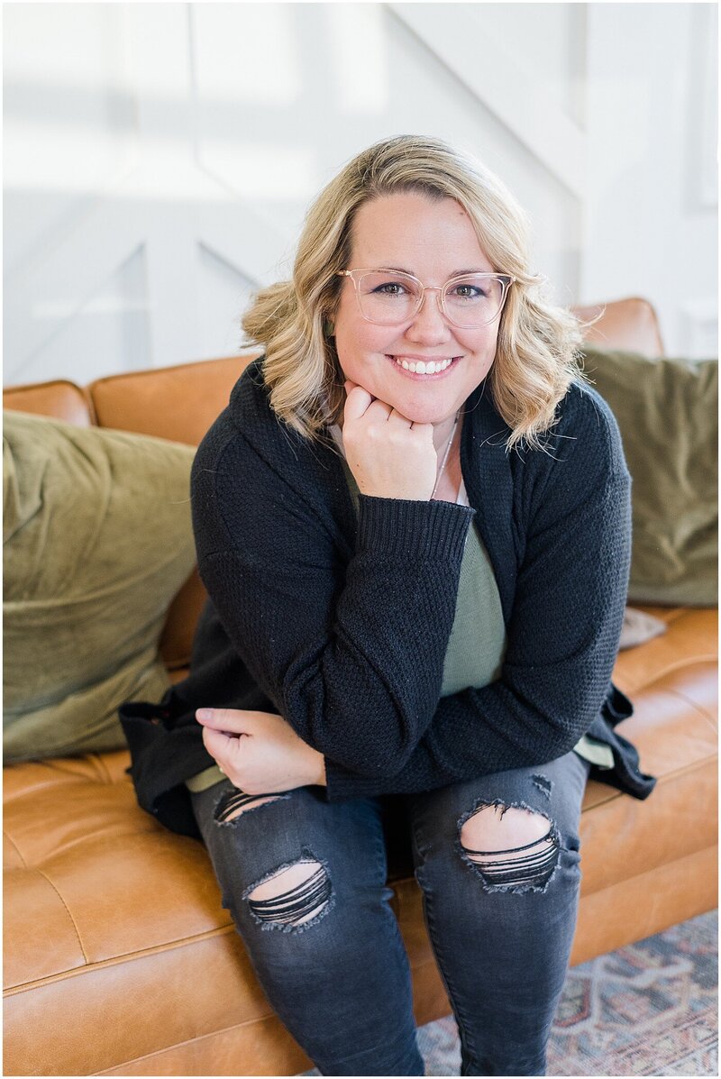 Brand photo on a couch