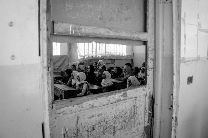 Girls in remote classroom