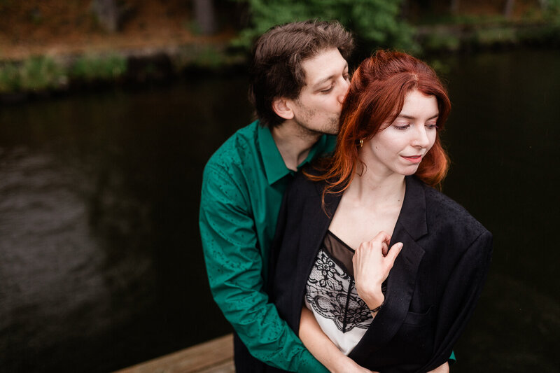 10_Eagle_River_Wisconsin_Lake_Cabin_Rainy_Engagement_Photos_Motorcycles_Harley_Davidson_James_ Stokes_Photograhy_WI.24