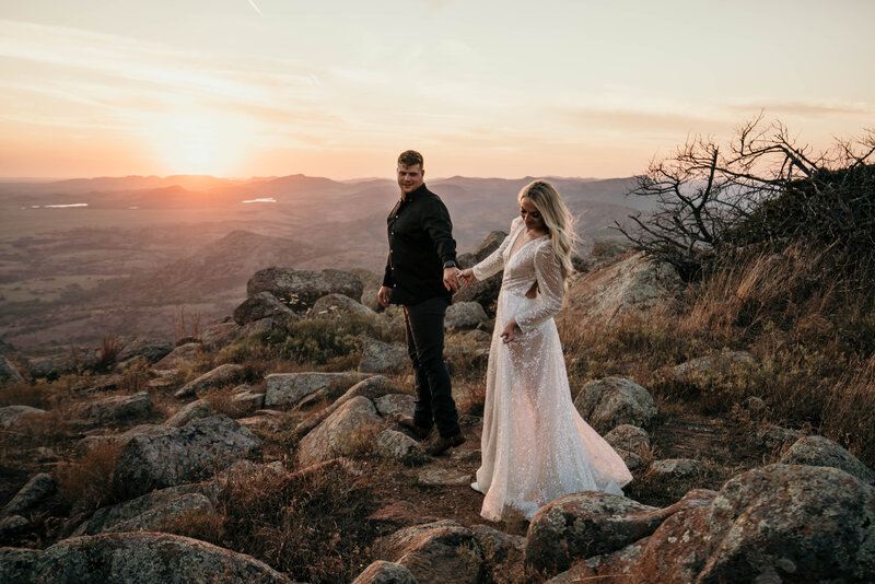 big bend national park elopement white dress