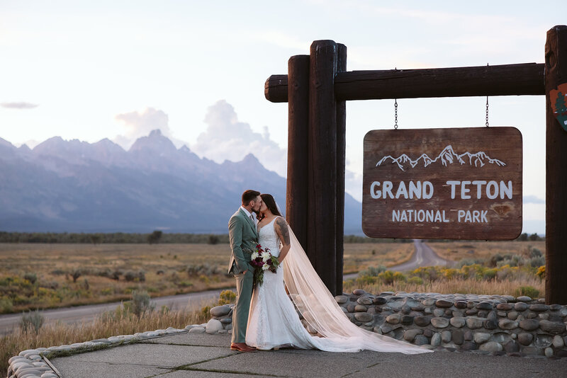 A couple on the shore of Sawtooth Lake in Idaho after their elopement