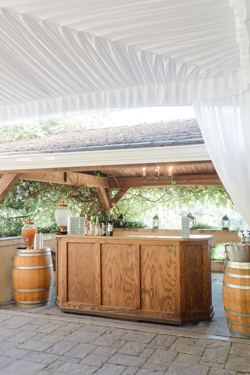 Bar area at the terrace patio in Chateau Lill