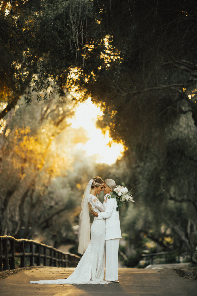 A lovely photo of a newlywed against a backdrop of the