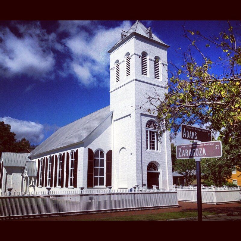 Old Christ Church, in Pensacola, Florida close to Palafox Wharf Waterfront