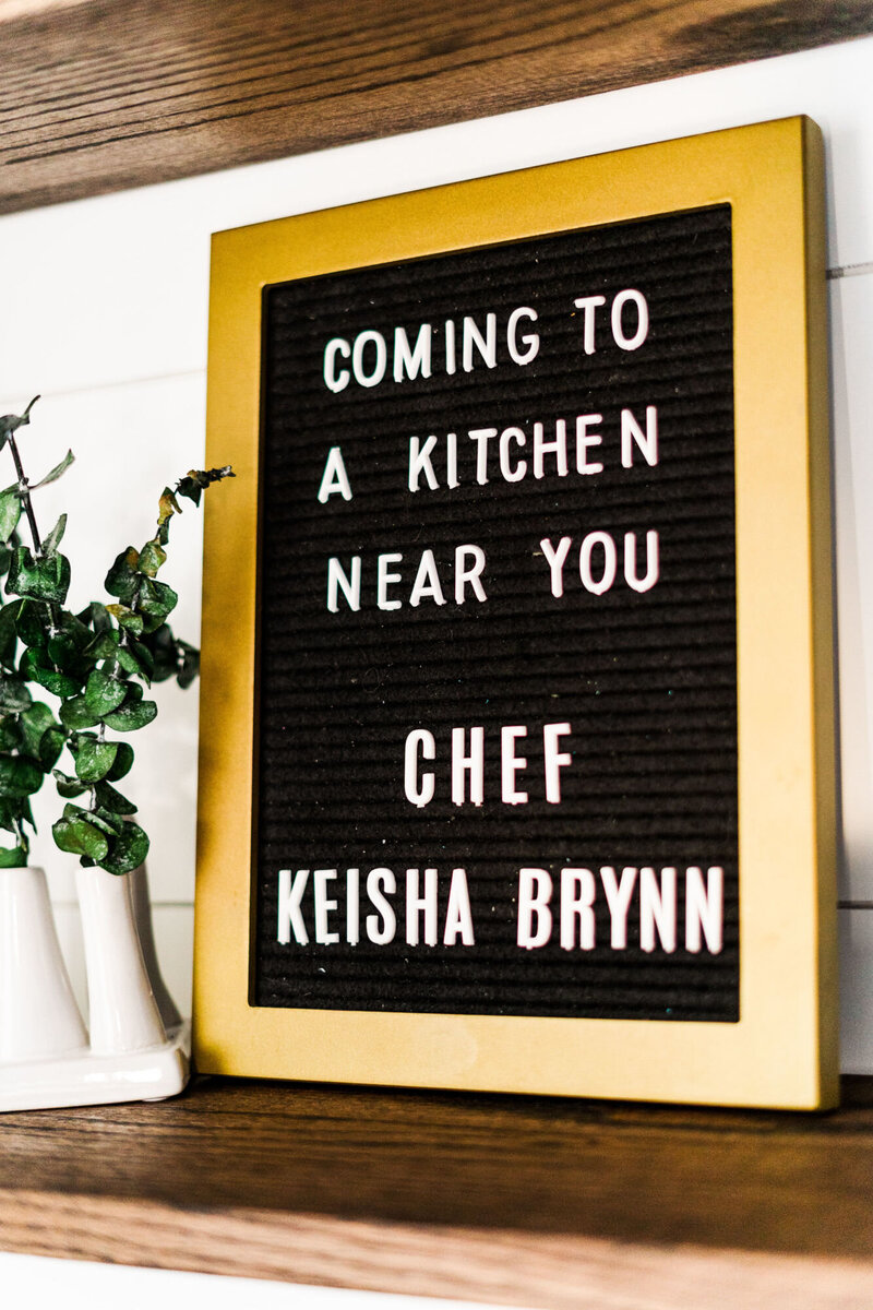 Specials board that says coming to a kitchen near you, chef keisha brynn