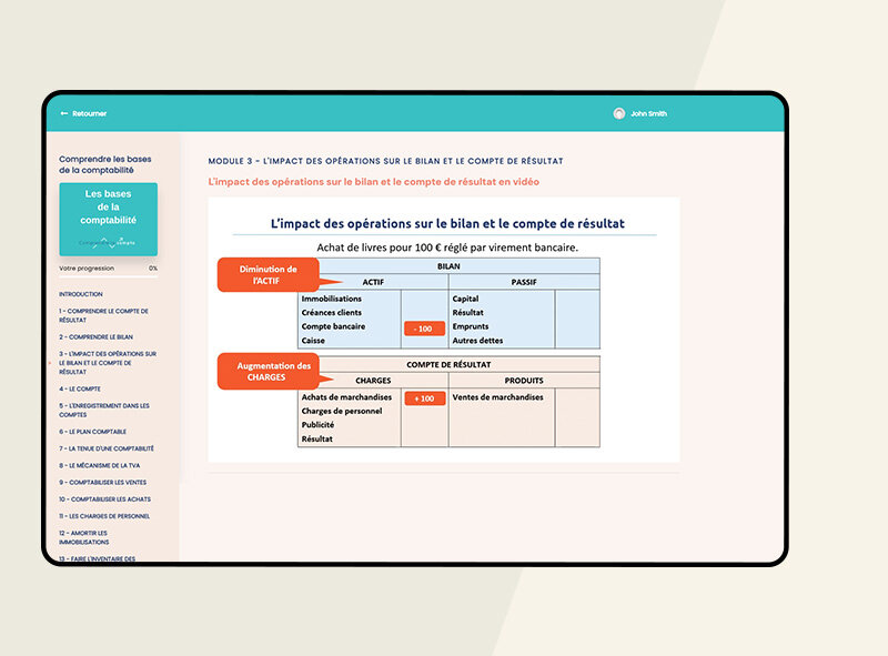 Aperçu de la formation pour apprendre les bases de la comptabilité