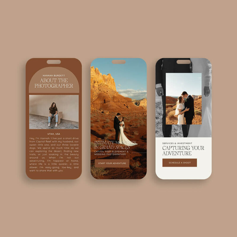 Custom website and branding for a photographer based in Southern California.