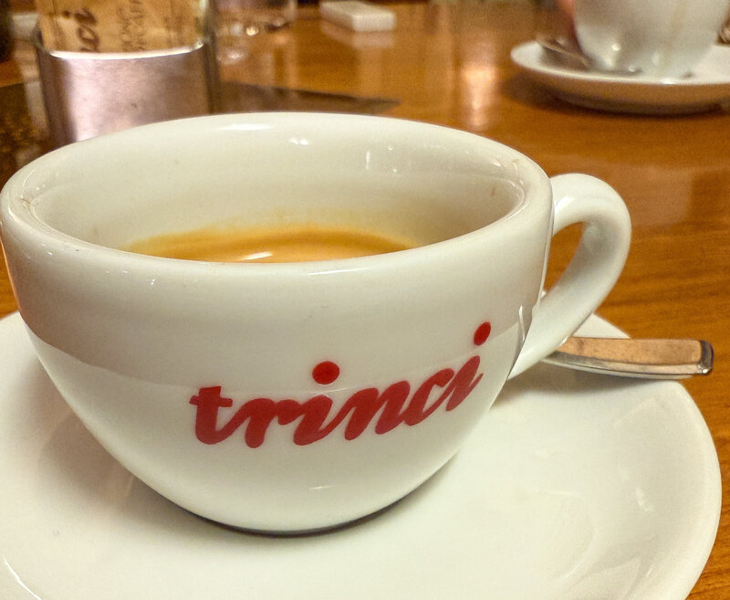 Coffee at Ristorante La Sosta in Pisa, Italy.