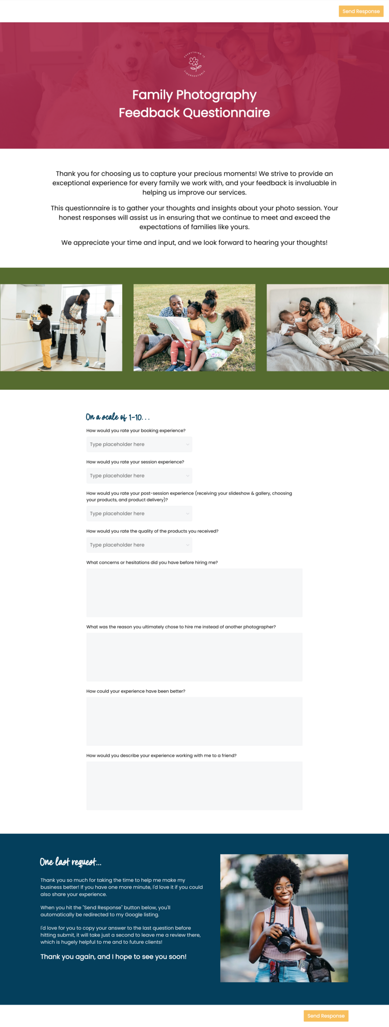 HoneyBook smart file prep guide for family photographer template