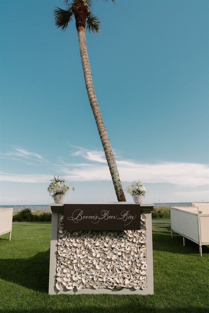 outdoor bar at Sea Island wedding