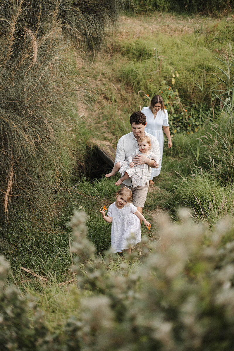 Outdoor sunset family photos 