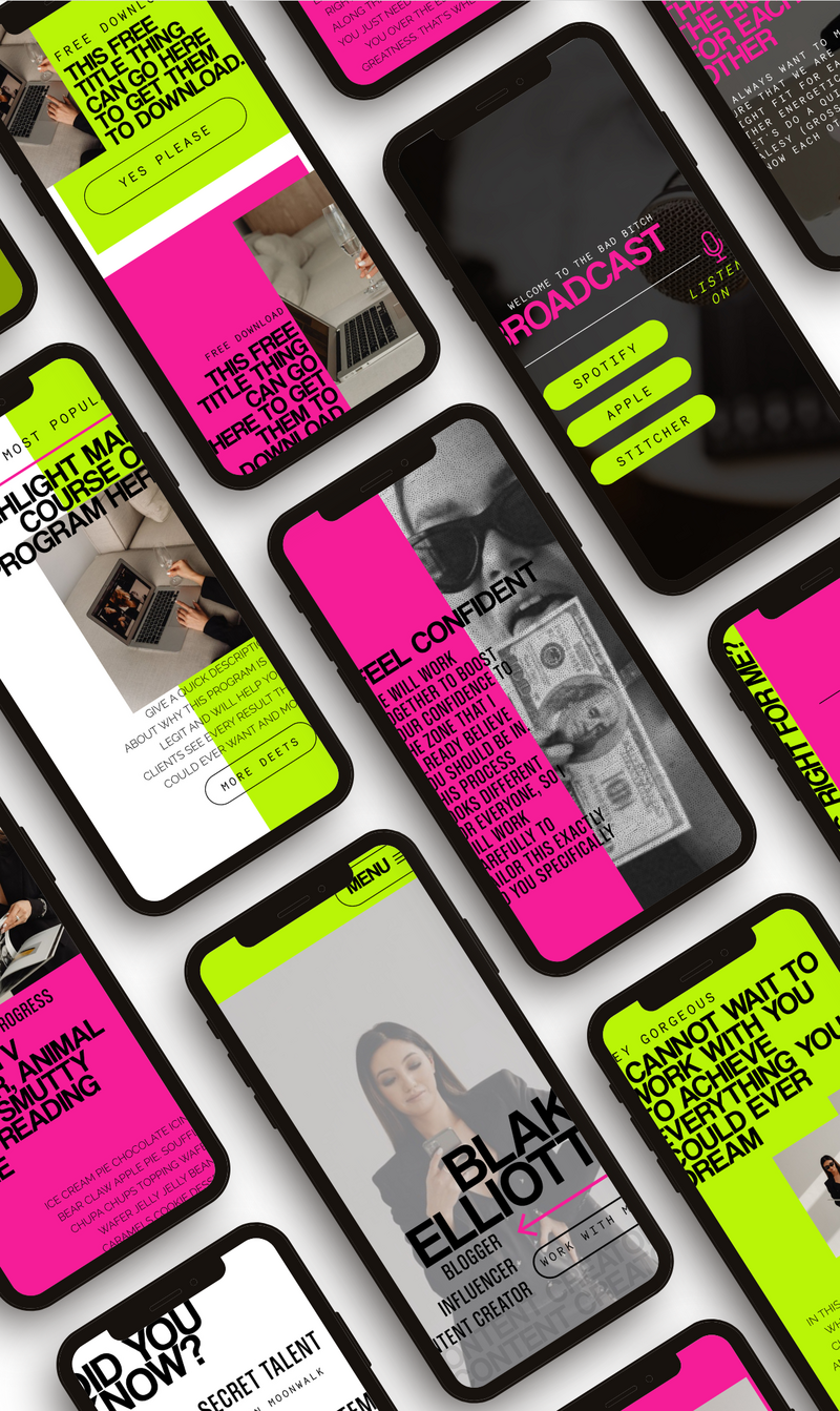 graphic that has multiple iPhones on it and the screens each show a screenshot from a website
