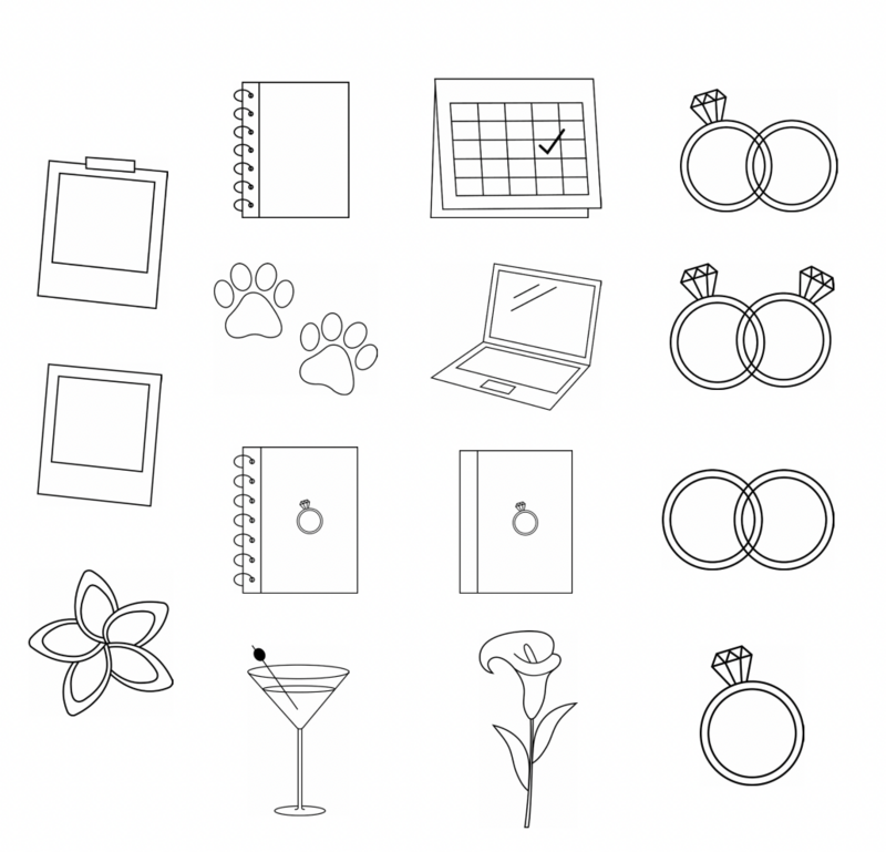 icon designs for Olive Black events, a wedding planner in Colorado