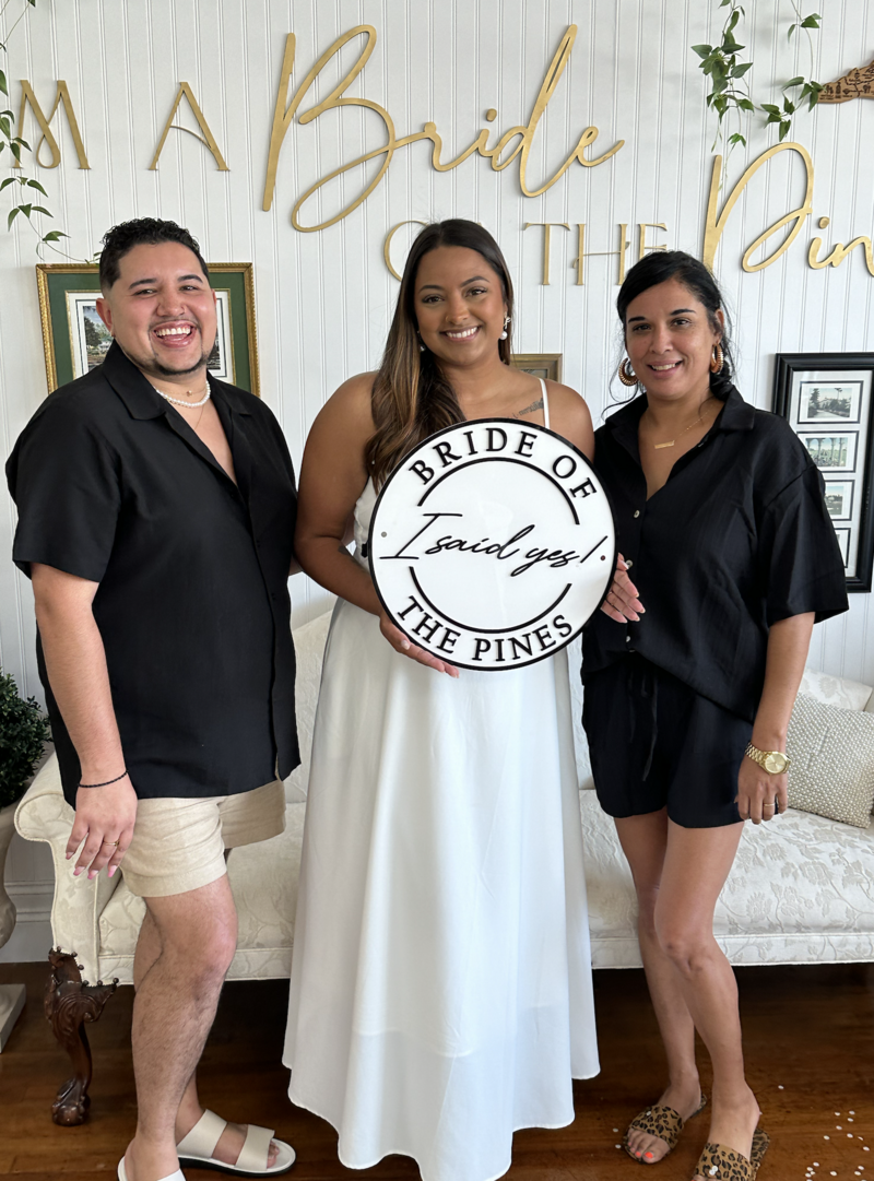 Bride said yes to her dream wedding dress at bride of the pines in aberdeen nc