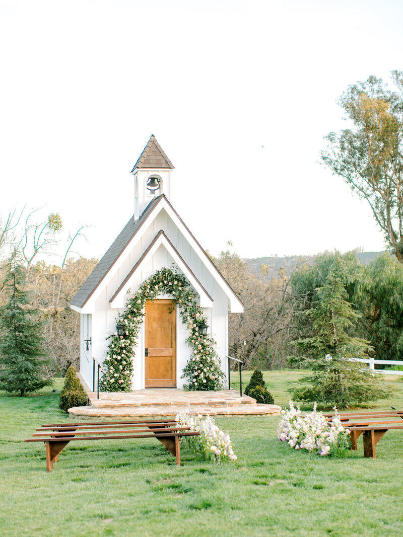 wedding ceremony photography of old english chapel in ventura county